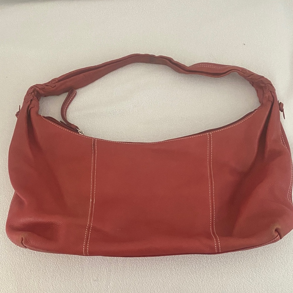 Tignanello Red Leather Hobo Bag